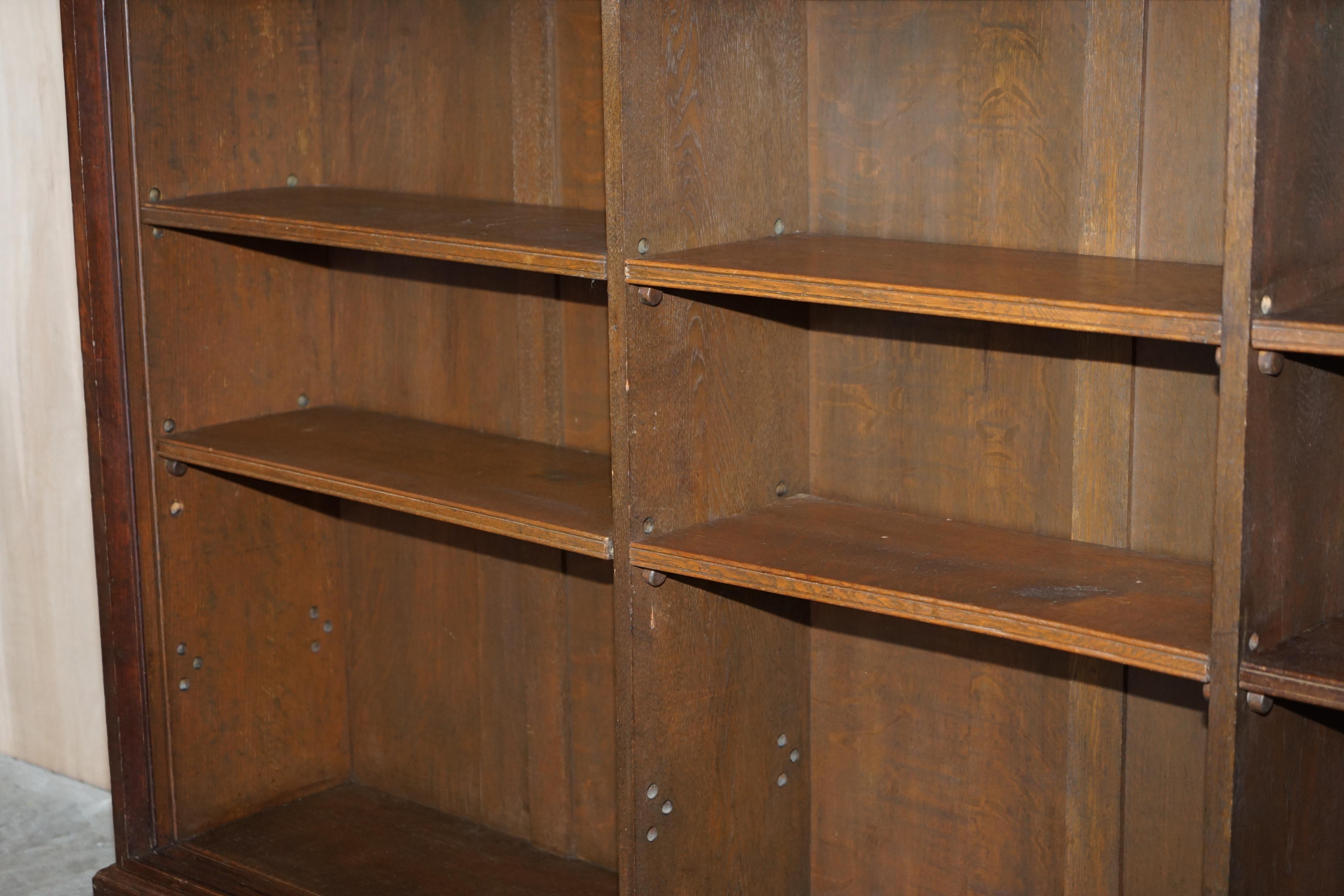 1 of 2 Victorian Period Dwarf Open Library Bookcases with Two Shelves Per Side For Sale 1