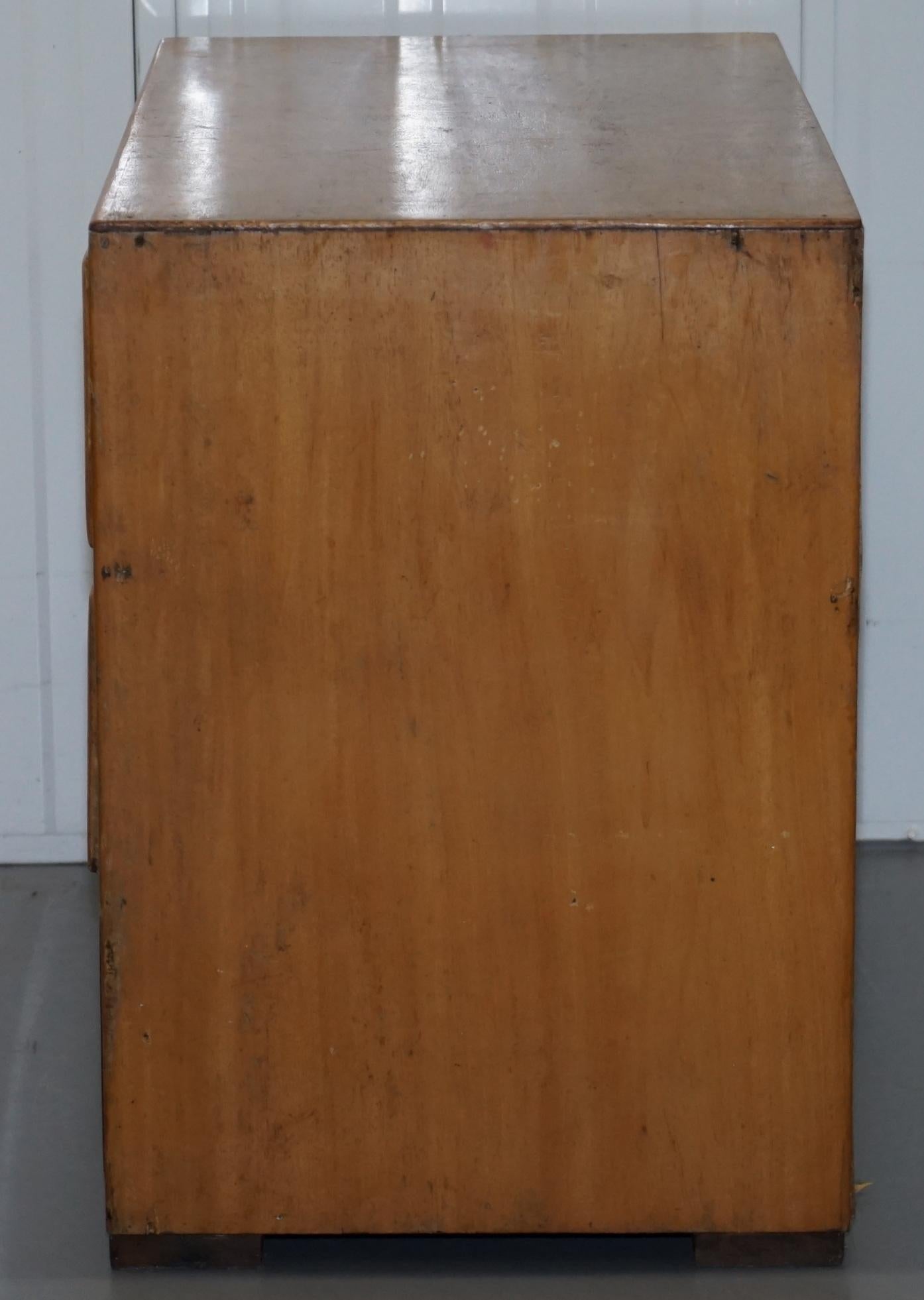 1 of 2 Vintage 1950s Solid Light Mahogany Military Campaign Chest of Drawers 5