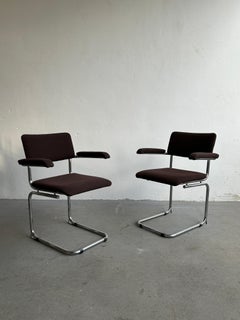 1 of 2 Vintage Bauhaus Cantilever Chairs, Tubular Steel, Marcel Breuer, 80s
