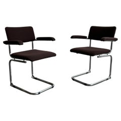 1 of 2 Vintage Bauhaus Cantilever Chairs, Tubular Steel, Marcel Breuer, 80s