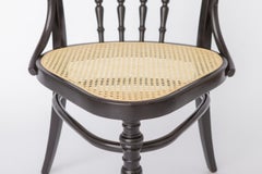 1 of 2 Vintage Bentwood Armchair Vienna Cane Seat 1990s  Black Beech Wood Chair