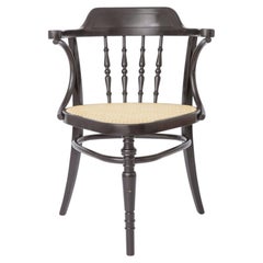 1 of 2 Vintage Bentwood Armchair Vienna Cane Seat 1990s  Black Beech Wood Chair