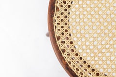 1 di 2 Sedia da scrivania vintage in legno curvato, sedia austriaca degli anni ’50, stile Mid-Century con intreccio in vimini