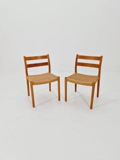 1 of 2 Vintage Danish Oak dining charis by Niels Otto Møller Model 84 , 1960s