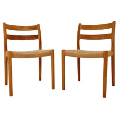 1 de 2 Charis de comedor daneses vintage de roble de Niels Otto Møller Modelo 84 , años 60