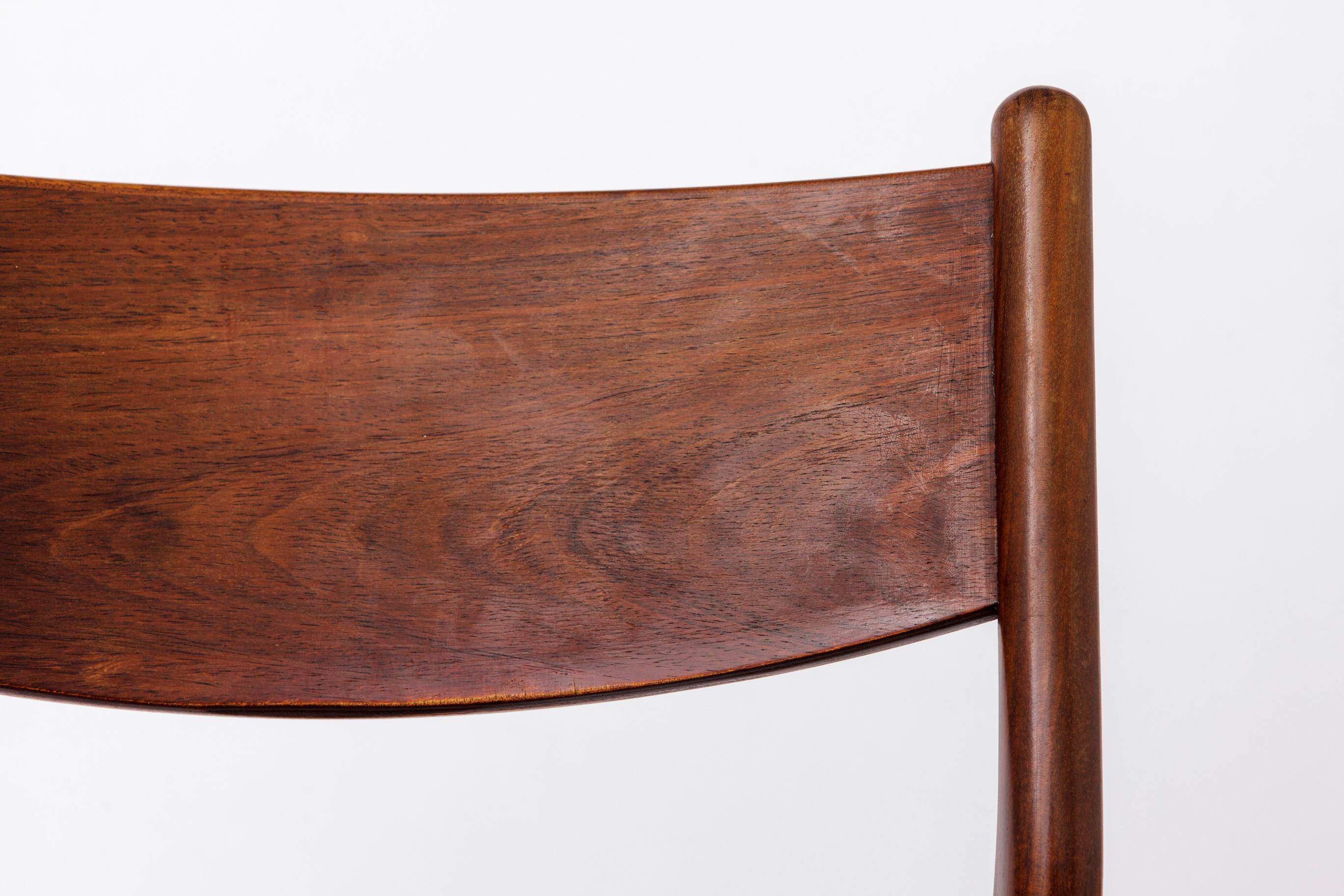 1 de 2 Silla vintage Fristho Franeker de teca con tejido de cuerda danesa - Años 60 Danés en venta