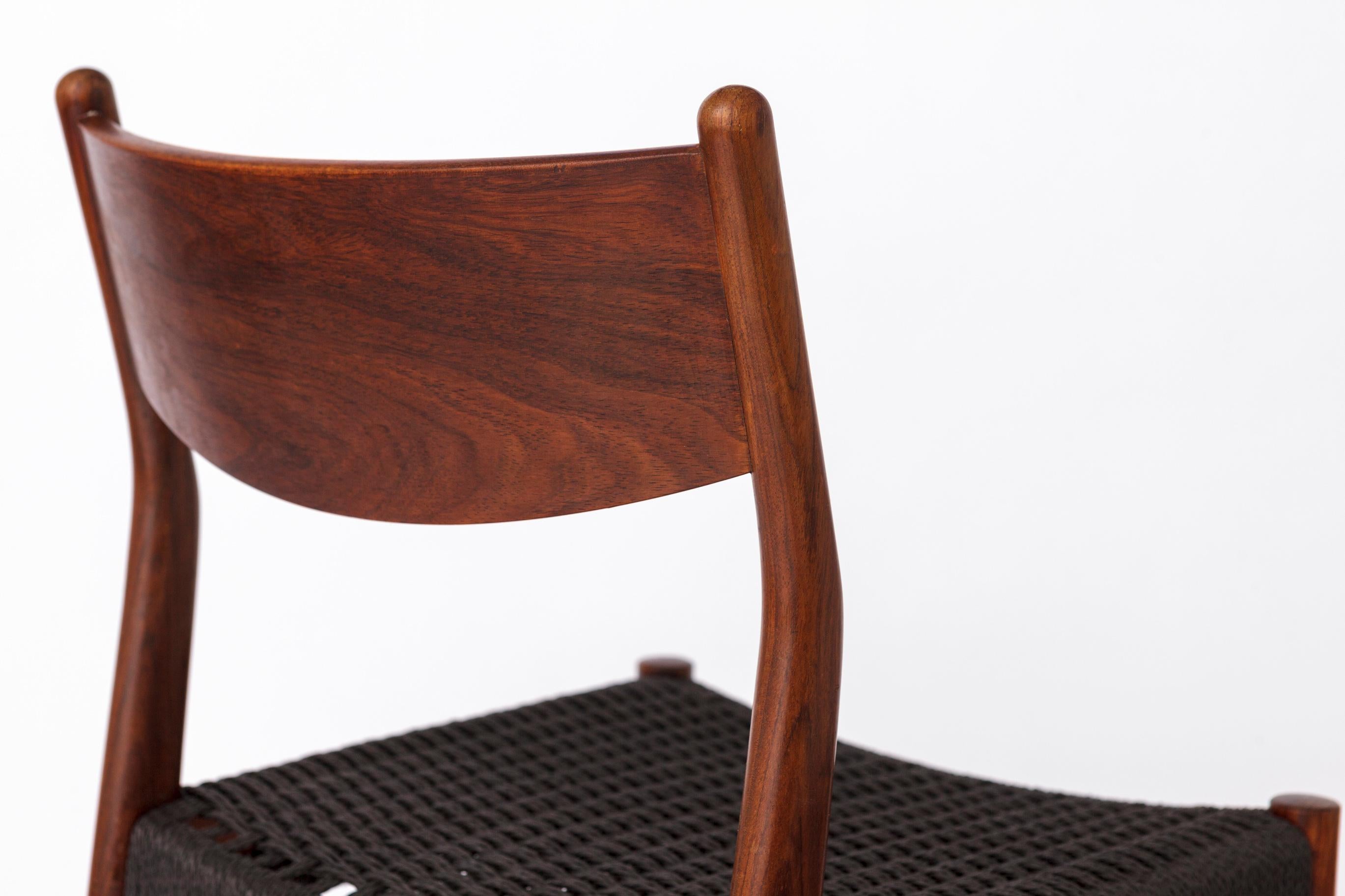 1 de 2 Silla vintage Fristho Franeker de teca con tejido de cuerda danesa - Años 60 Teca en venta
