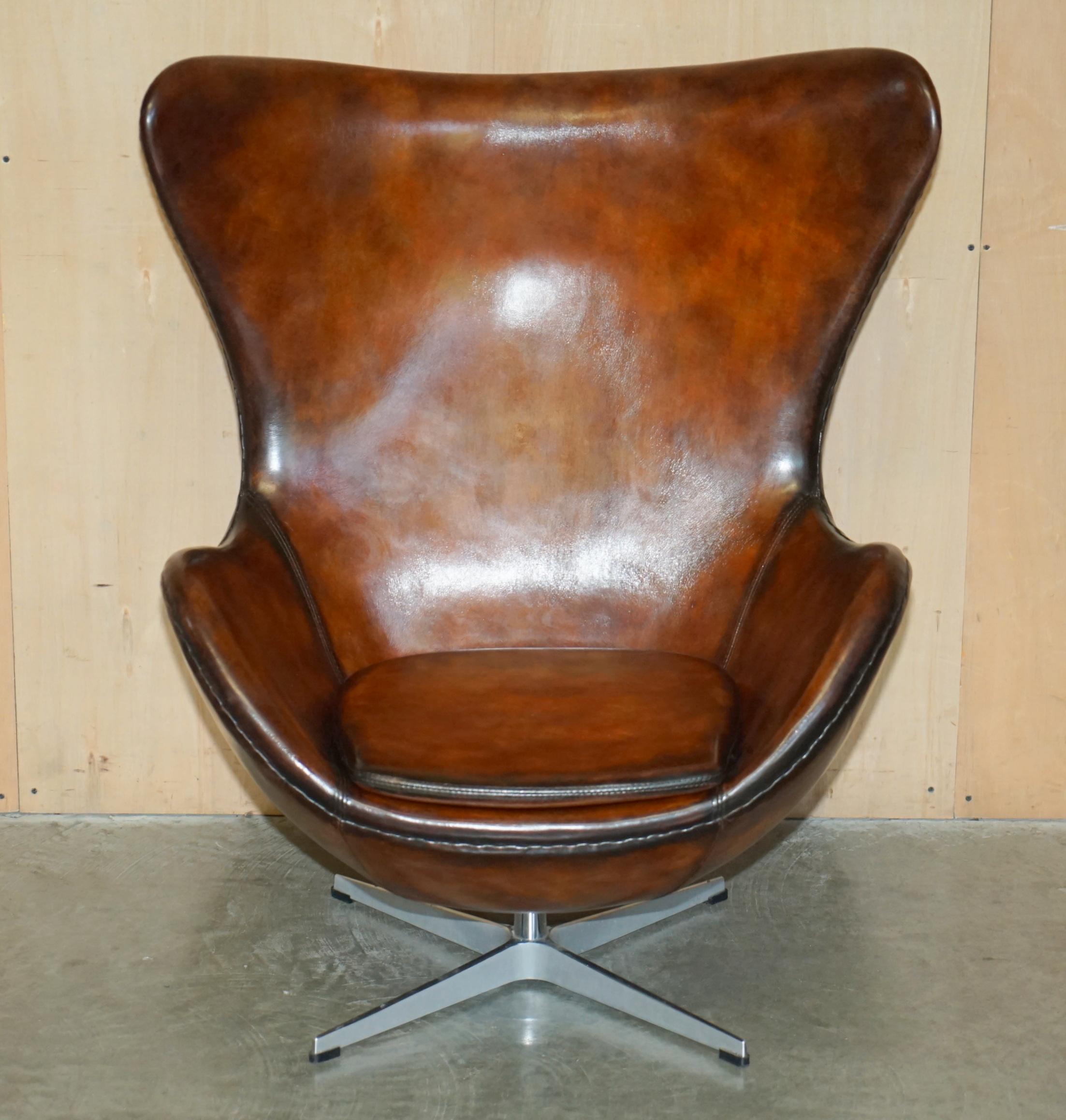 Royal House Antiques

Royal House Antiques is delighted to offer for sale 1 of 2 very fine, Vintage Fully Restored Fritz Hansen Style Egg Chairs in Whisky Brown Leather

Please note the delivery fee listed is just a guide, it covers within the M25