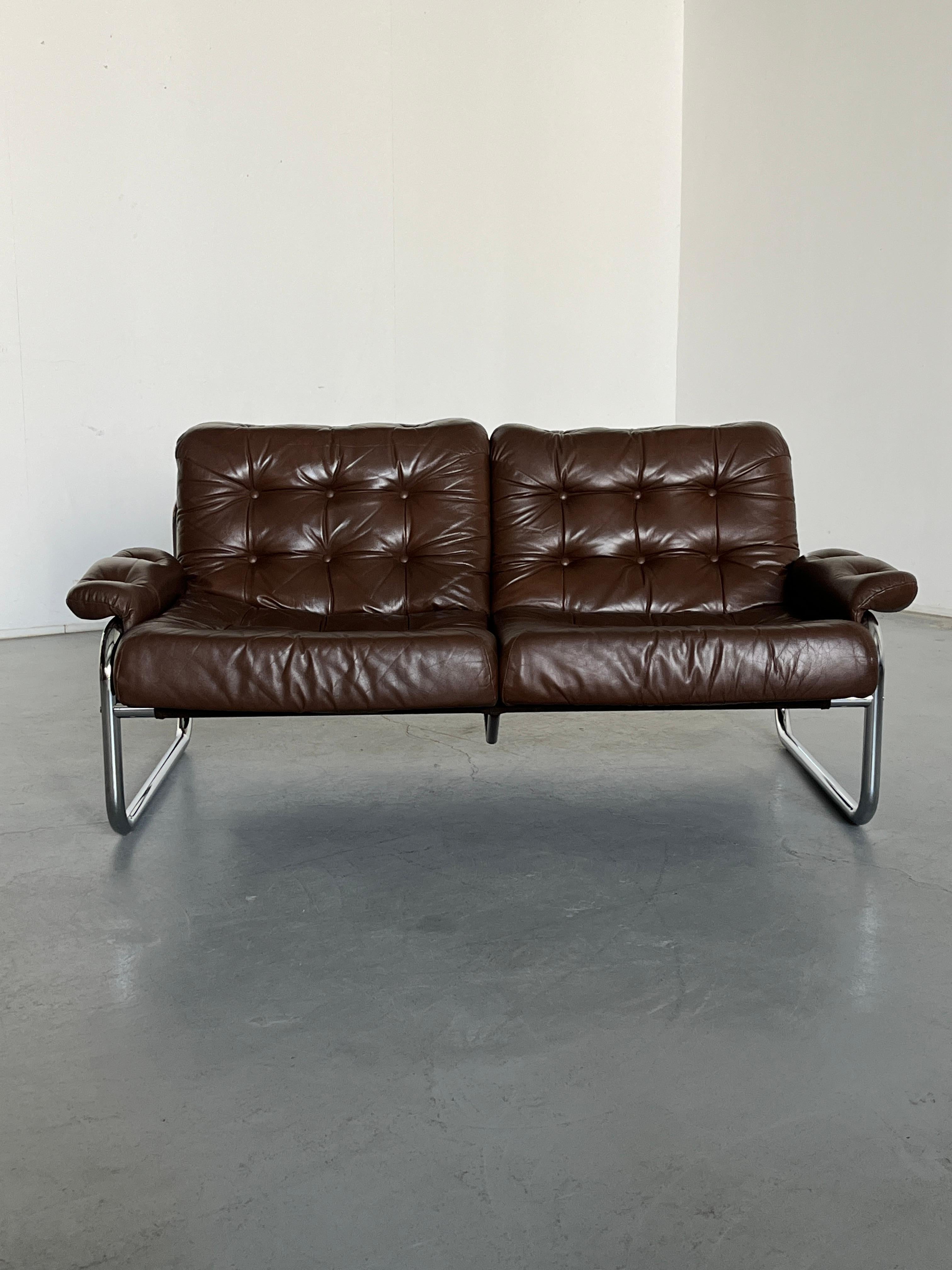 Acier 1 de 2 Canapés Vintage Ikea 'Borkum' par Johan Bertil Häggström, 1970 Suède en vente
