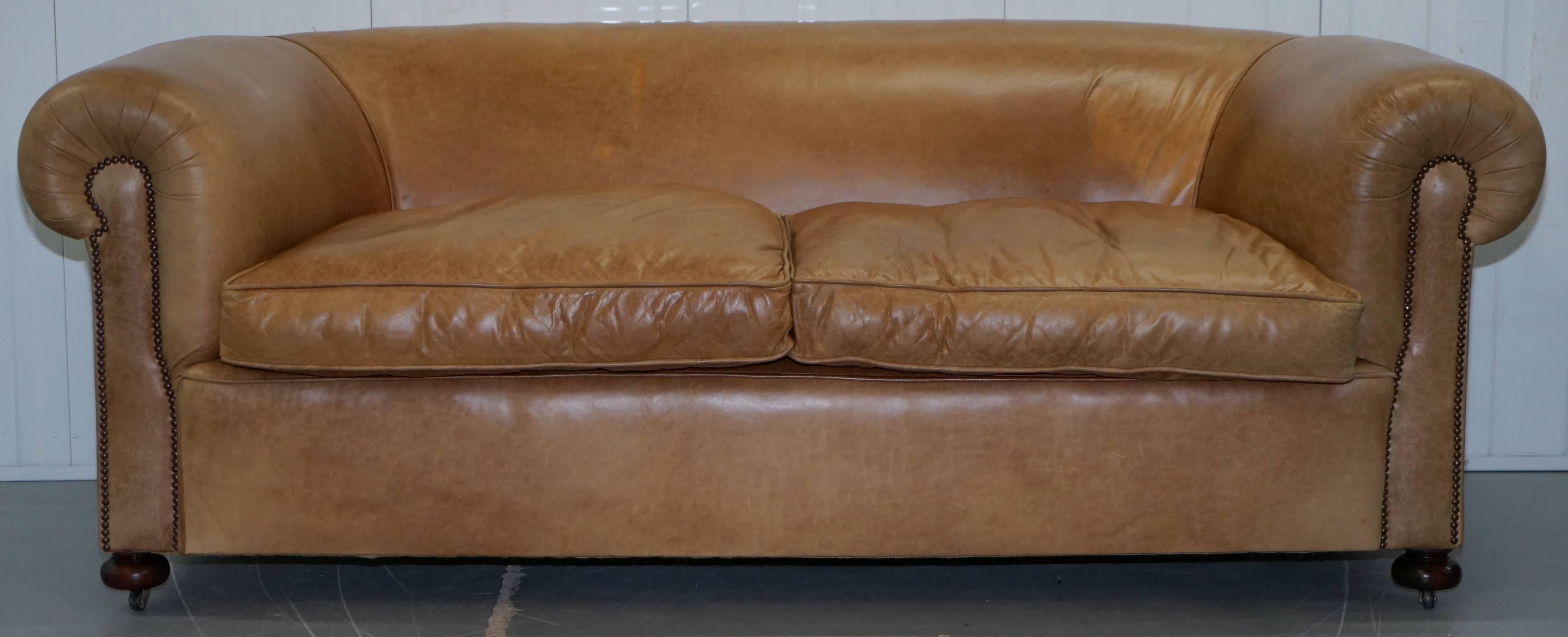 We are delighted to offer for sale 1 of 2 lovely restored vintage Victorian club sofas 

This auction is for the second sofa which was made to match the original Victorian one in or around the 1930’s, this original sofa looks pretty much identical