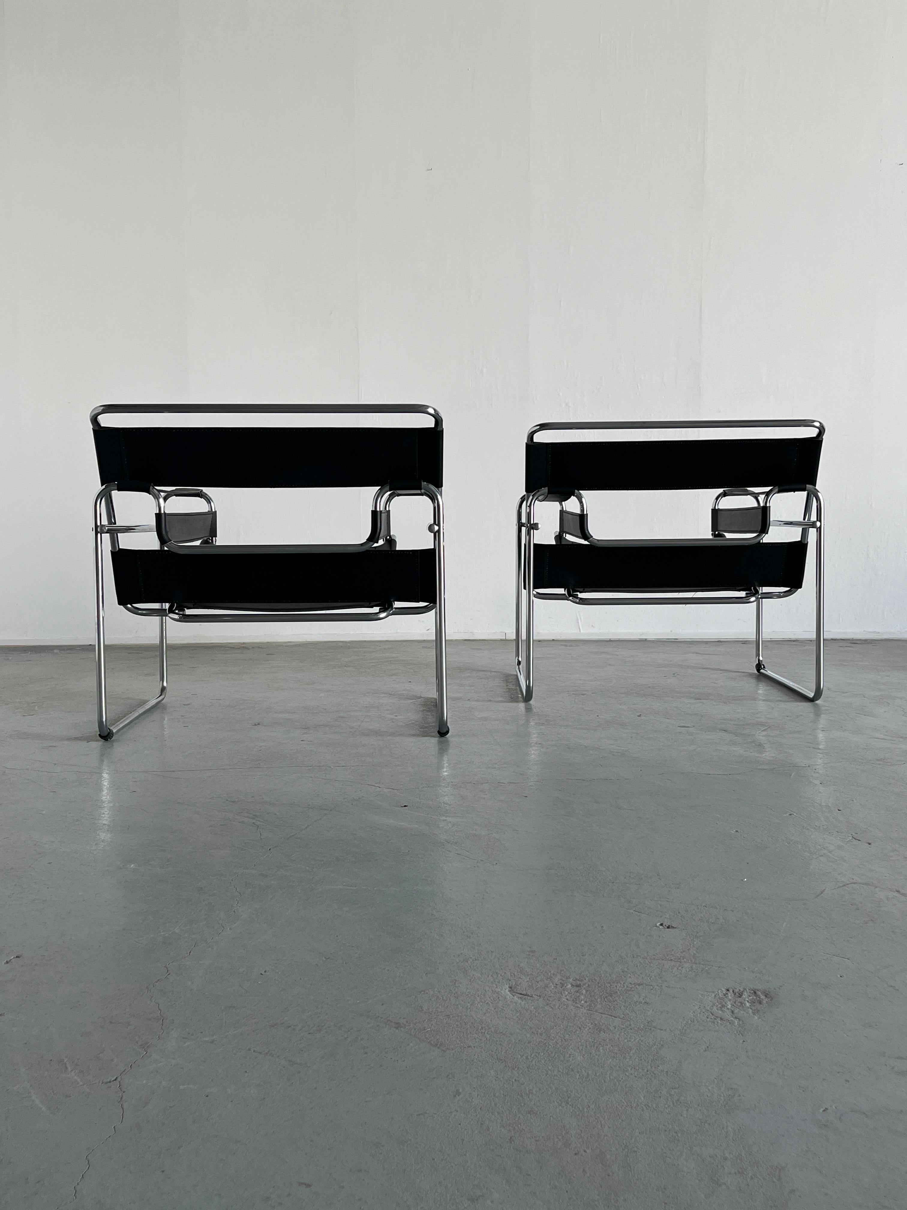 Late 20th Century 1 of 2 Vintage 'Wassily' B3 Armchairs by Marcel Breuer, 1970s Replica
