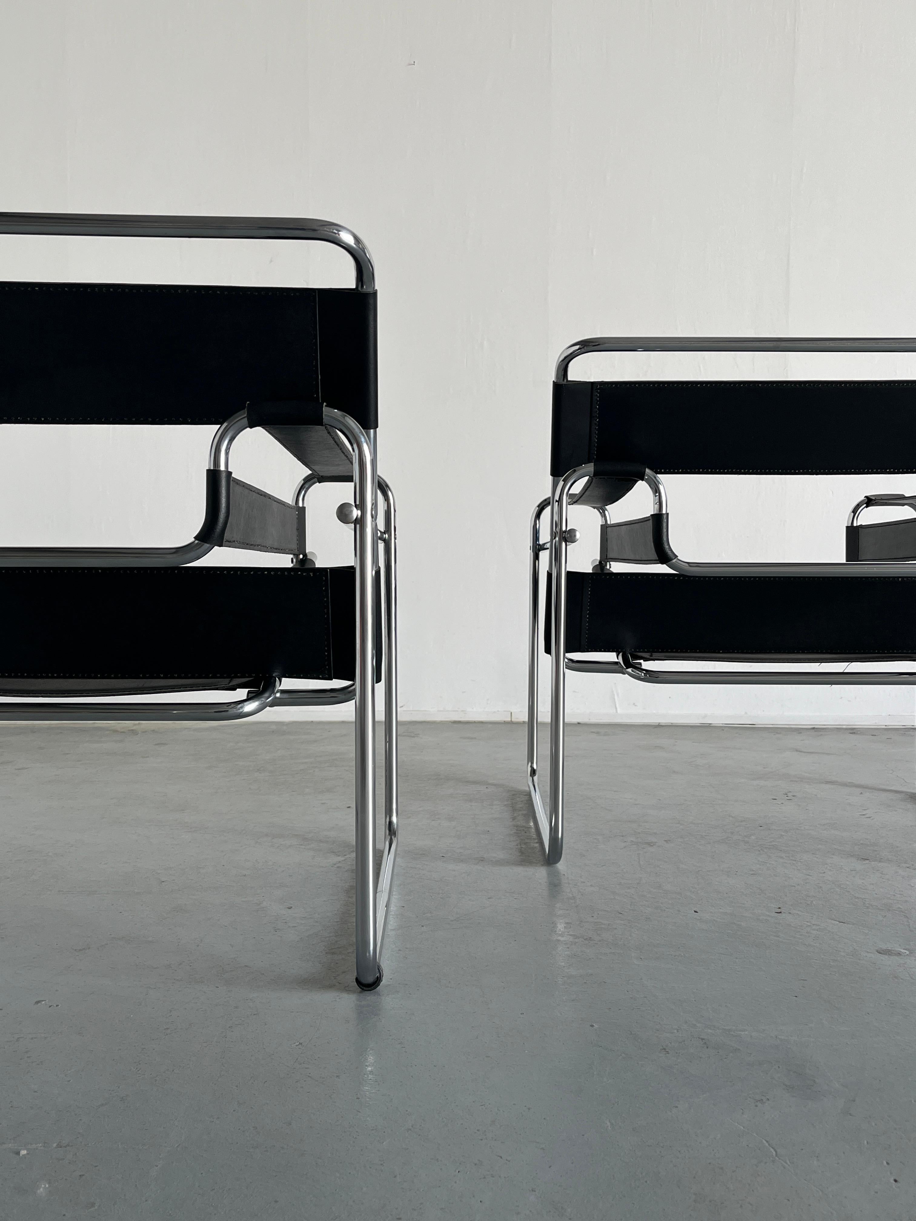 Metal 1 of 2 Vintage 'Wassily' B3 Armchairs by Marcel Breuer, 1970s Replica