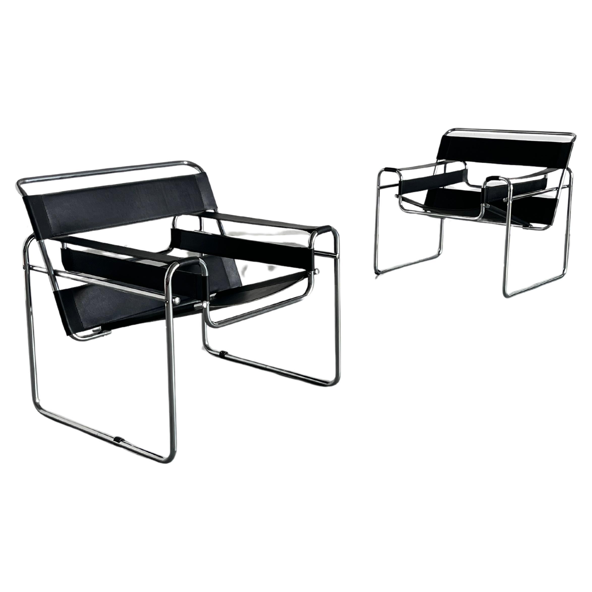 1 von 2 Vintage 'Wassily' B3 Sessel von Marcel Breuer, 1970er Replica