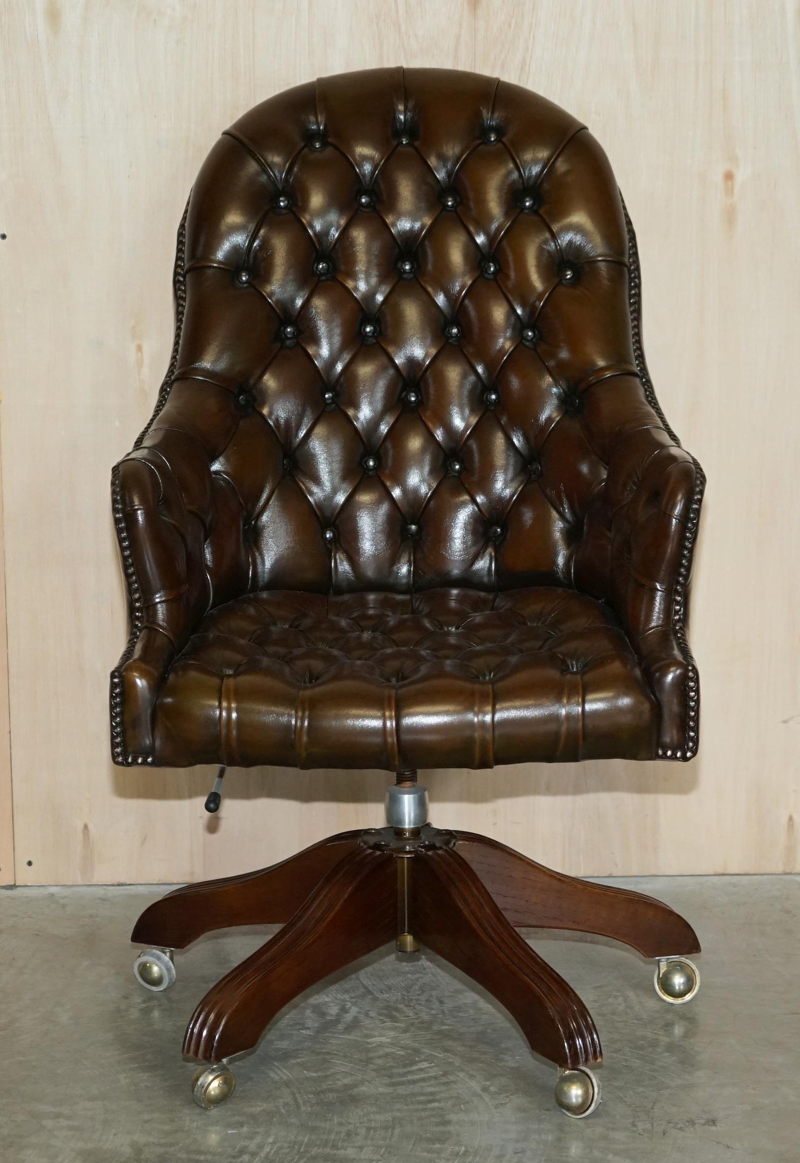 leather chesterfield swivel chair
