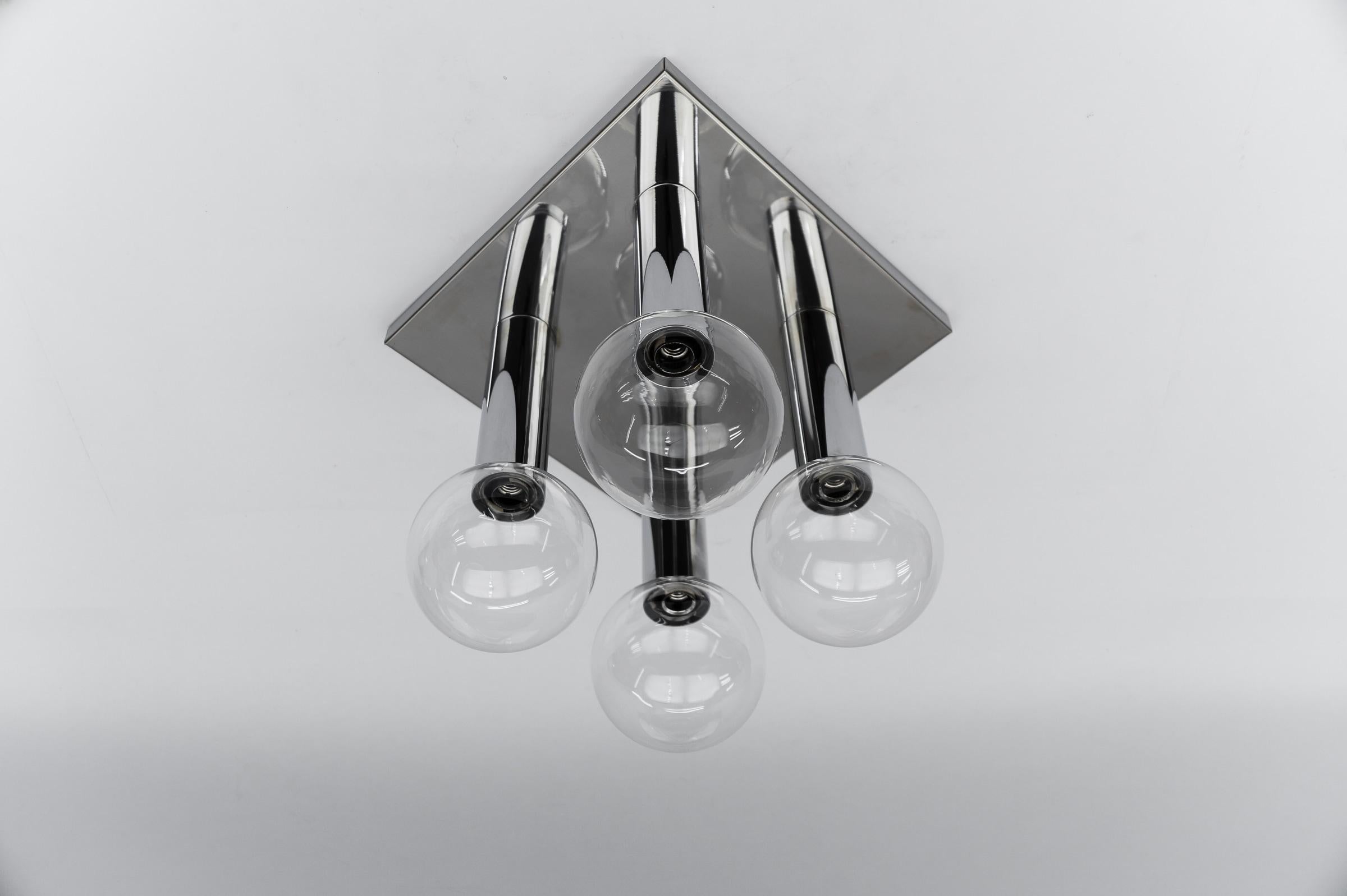 Space Age 1 of 2 Wall or Ceiling Lamp by Motoko Ishii for Staff Leuchten, 1970s For Sale