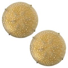 1 of 2 XL Bubble Blown Murano Glass Flush Mounts or Wall Lights, 1960