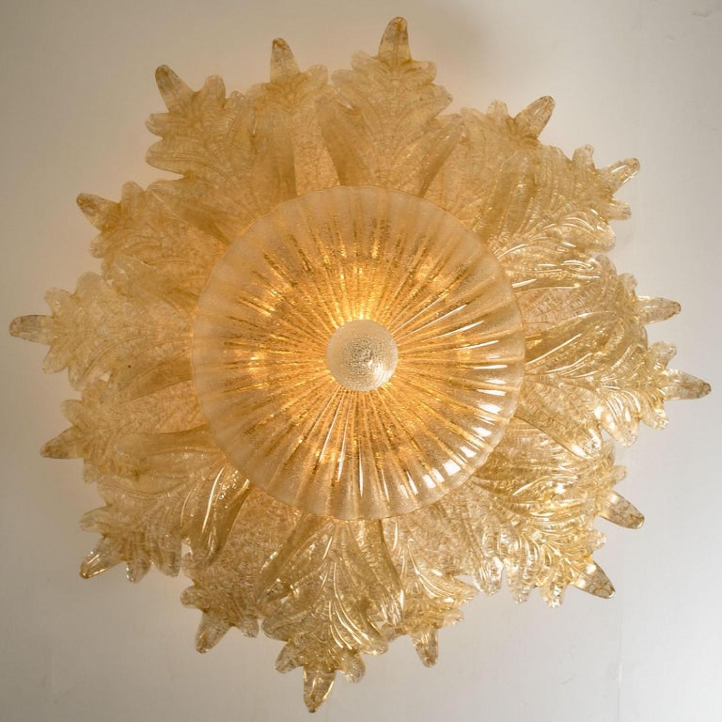 1 von 2 XXL Einbaubeleuchtung Muranoglas Barovier & Toso, Italien, (D 37,4