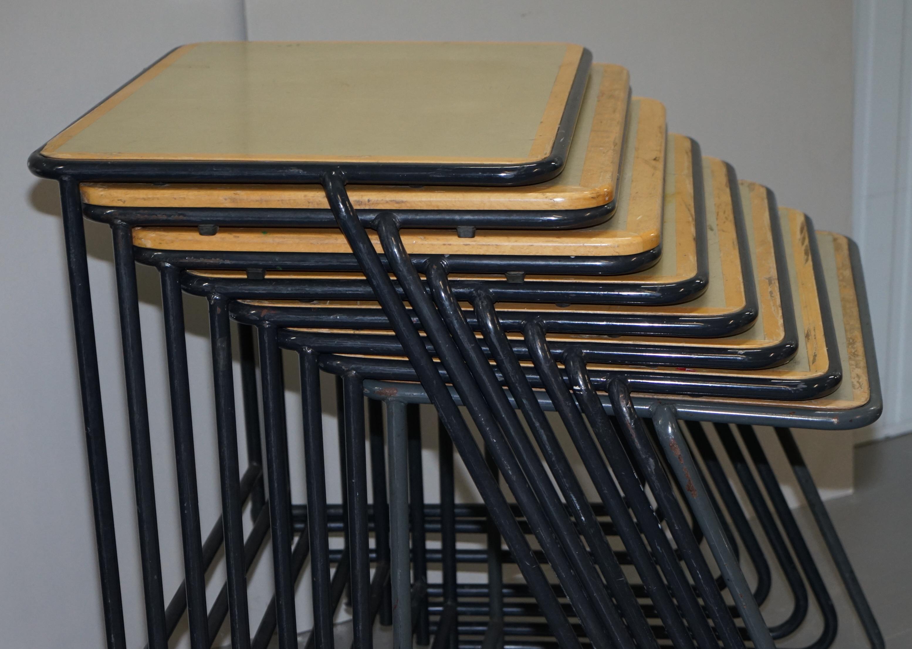 1 of 20 British Military Army Stacking Desk Tables Full Sized Stainless Steel For Sale 9