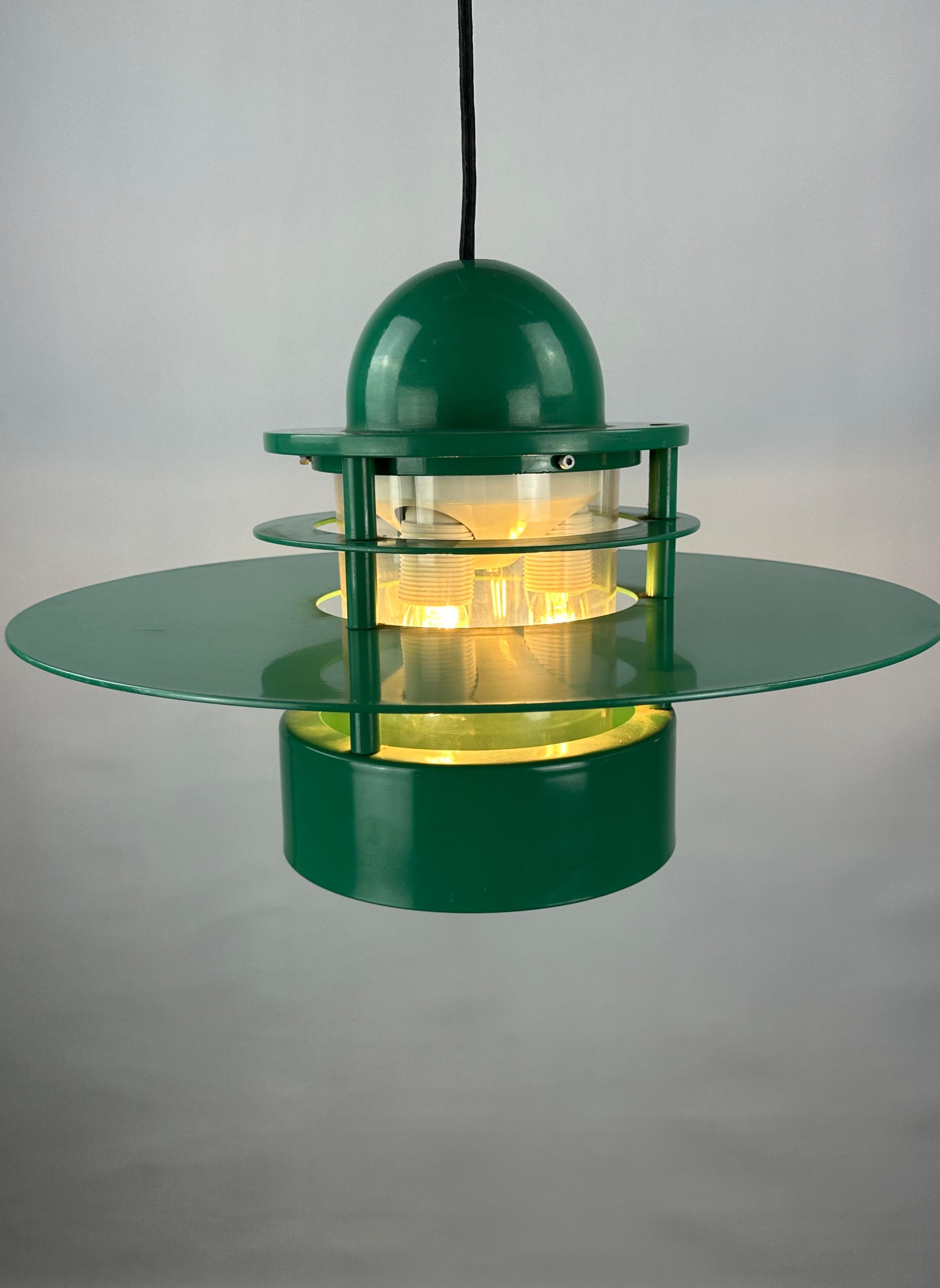 1 of 20 Louis Poulsen green pendant light Orbiter XL by Jens Møller Jensen For Sale 3