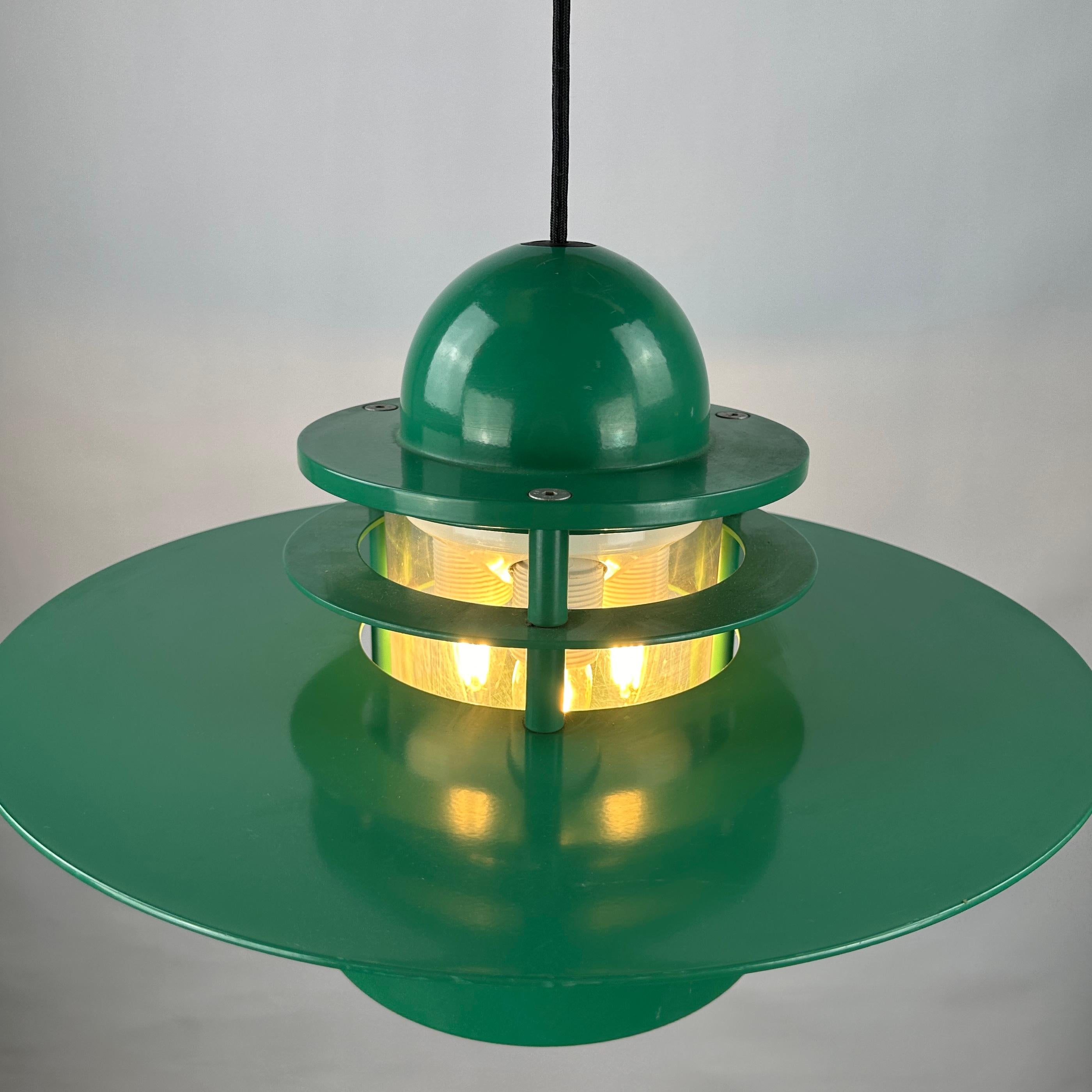 Mid-Century Modern 1 of 20 Louis Poulsen green pendant light Orbiter XL by Jens Møller Jensen For Sale