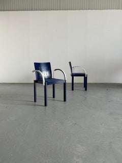 1 of 20 Postmodern Memphis Era Thonet Vienna Stackable Signed Dining Chairs, 90s