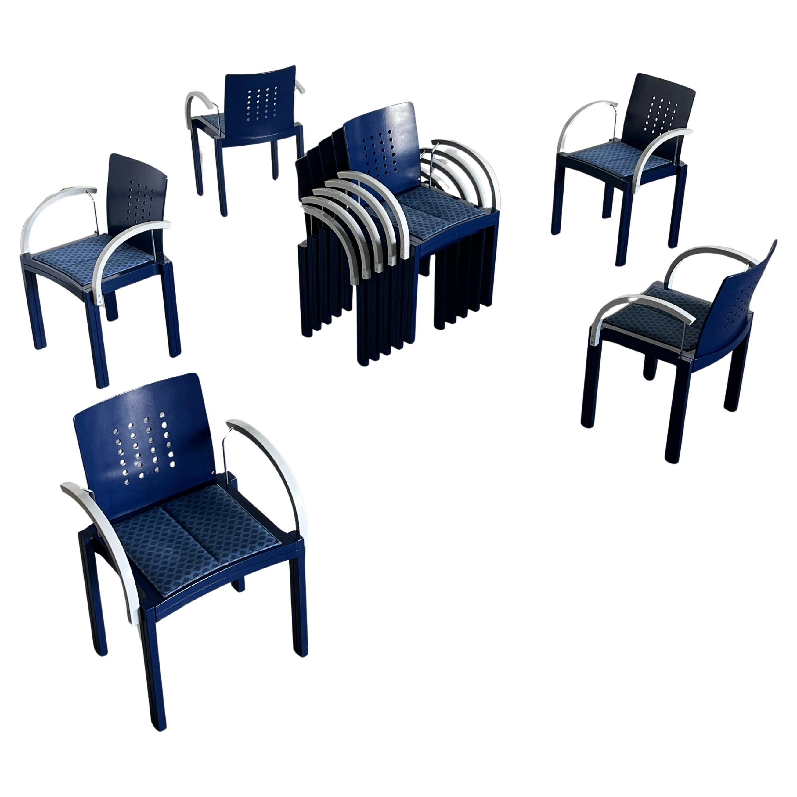 1 von 20 Postmoderne Memphis Ära Thonet Vienna Stackable Signed Dining Chairs, 90er Jahre