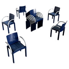 1 von 20 Postmoderne Memphis Ära Thonet Vienna Stackable Signed Dining Chairs, 90er Jahre