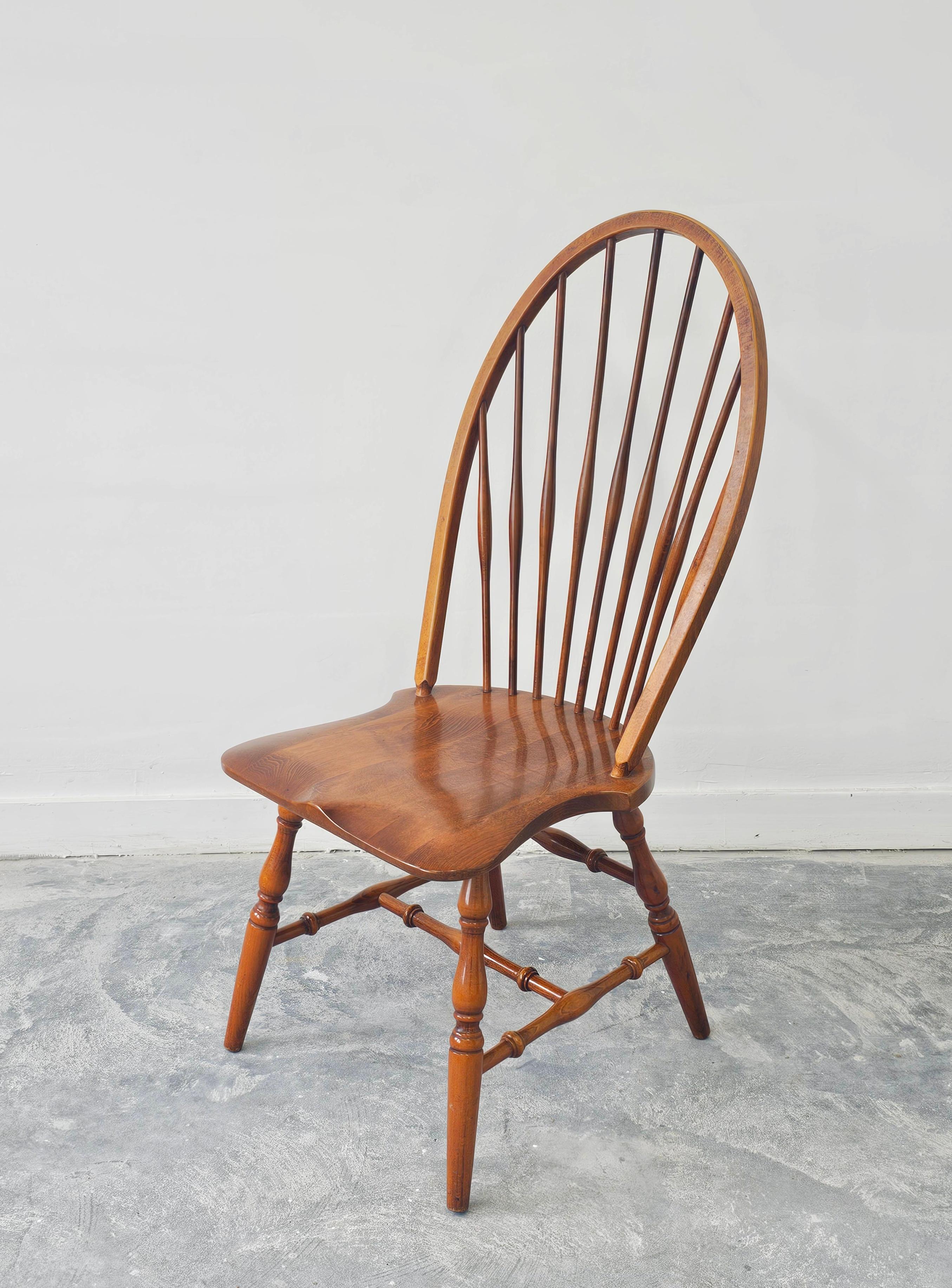 1 of 20 Windsor Tall Spindle Back Armchair in Beech, Yugoslavia 1950s For Sale 7
