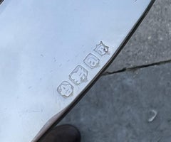 1 of 29 Sterling Silver Plated 1918 Armorial Crest Coat of Arms Serving Trays