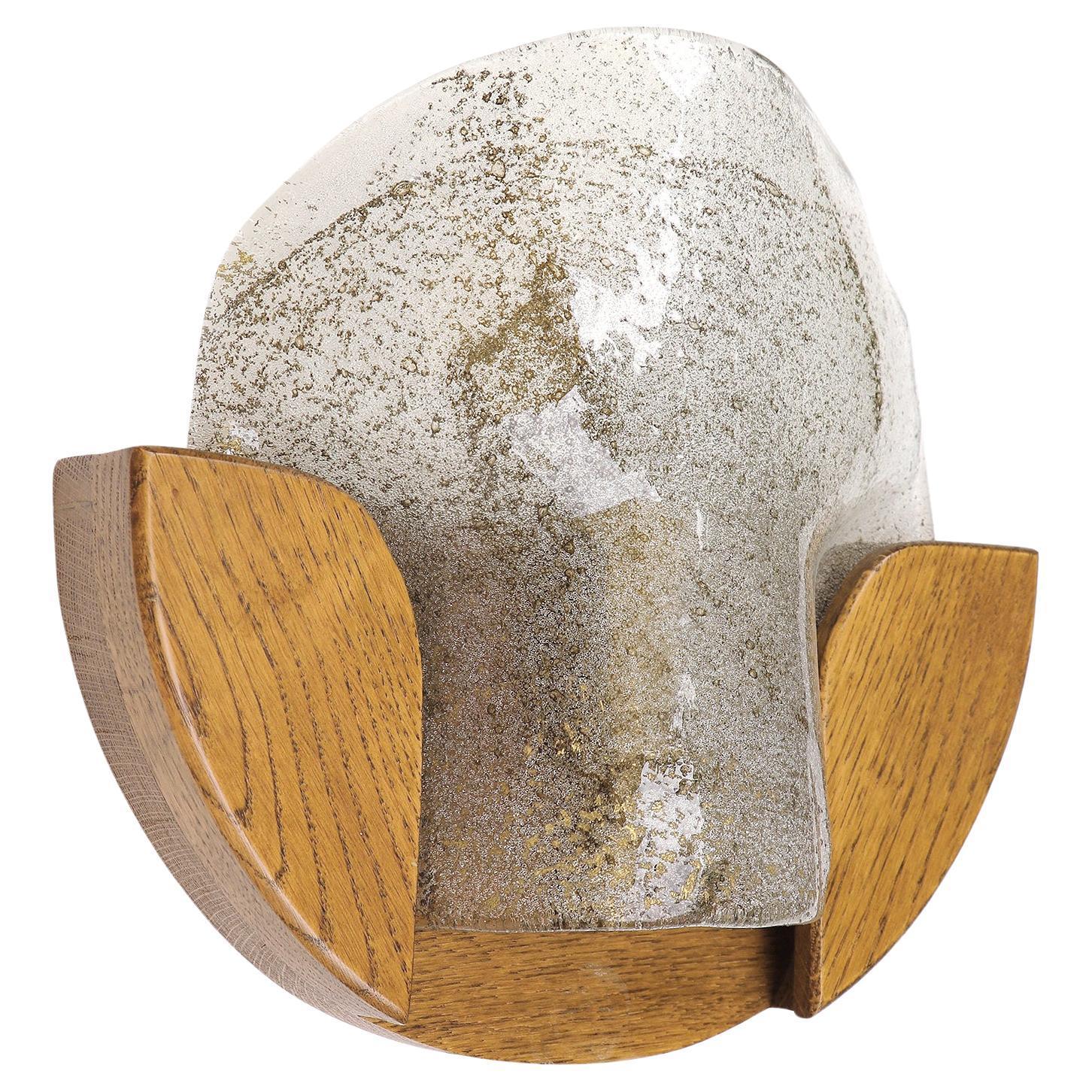 1 'of 3' 1960 Allemagne Applique murale moderniste Aventurine Murano Glass & Wood Bon état - En vente à Niederdorfelden, Hessen