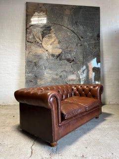 1 of a Pair - A Very Smart Mid-Late 20thC Leather Chesterfield Sofa