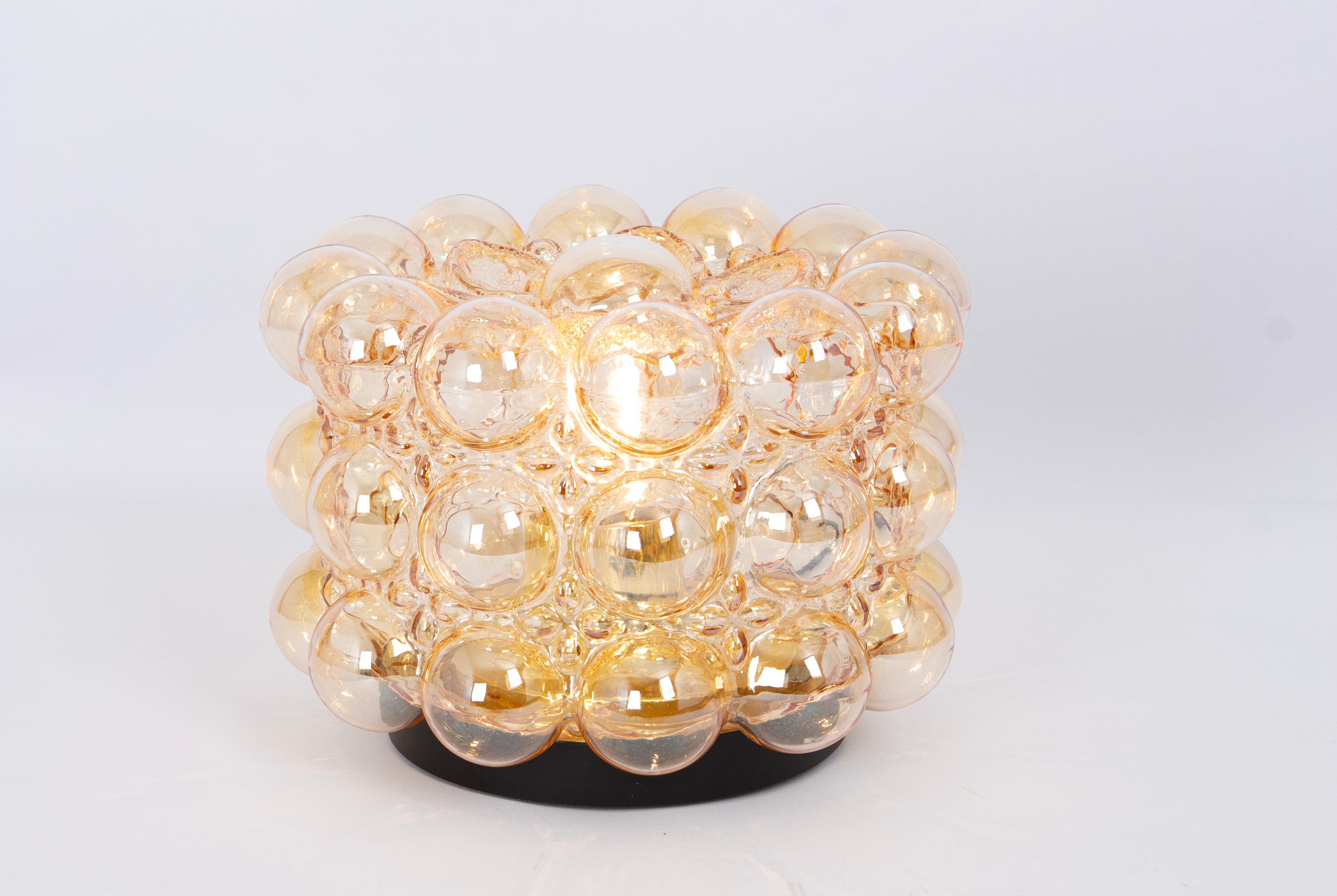 Smoked Glass 1 of 3 Amber Bubble Flush mount light by Helena Tynell, Limburg, Germany For Sale