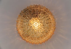 Lampada da parete/applique in vetro a bolle d'ambra di Limburg, Germania anni '60