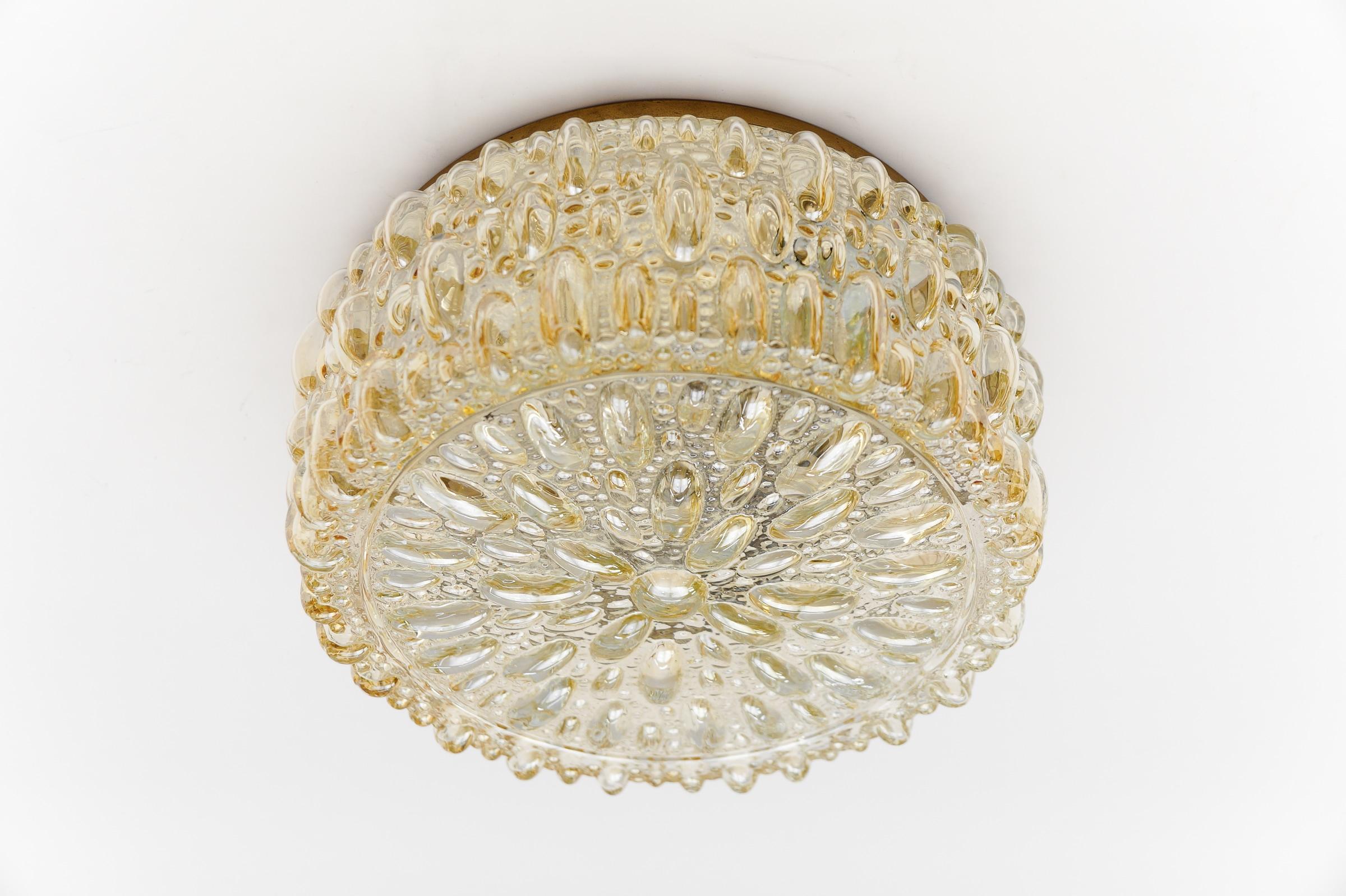 Lampada da parete/applique in vetro a bolle d'ambra di Limburg, Germania anni '60 In condizioni buone in vendita a Nürnberg, Bayern