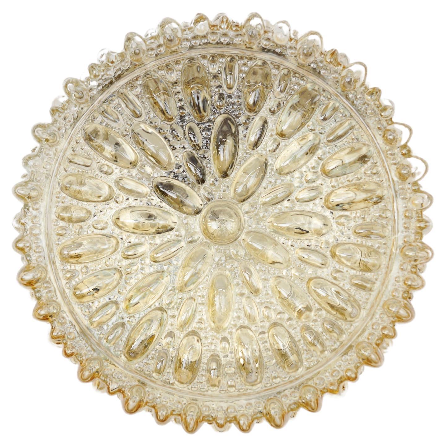 Lampada da parete/applique in vetro a bolle d'ambra di Limburg, Germania anni '60
