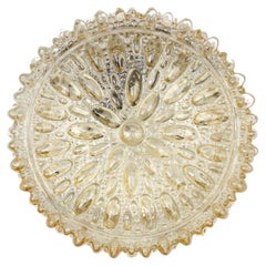 Amber Bubble Glass Wall Lamp / Flush Mount by Limburg, 1960s Germany