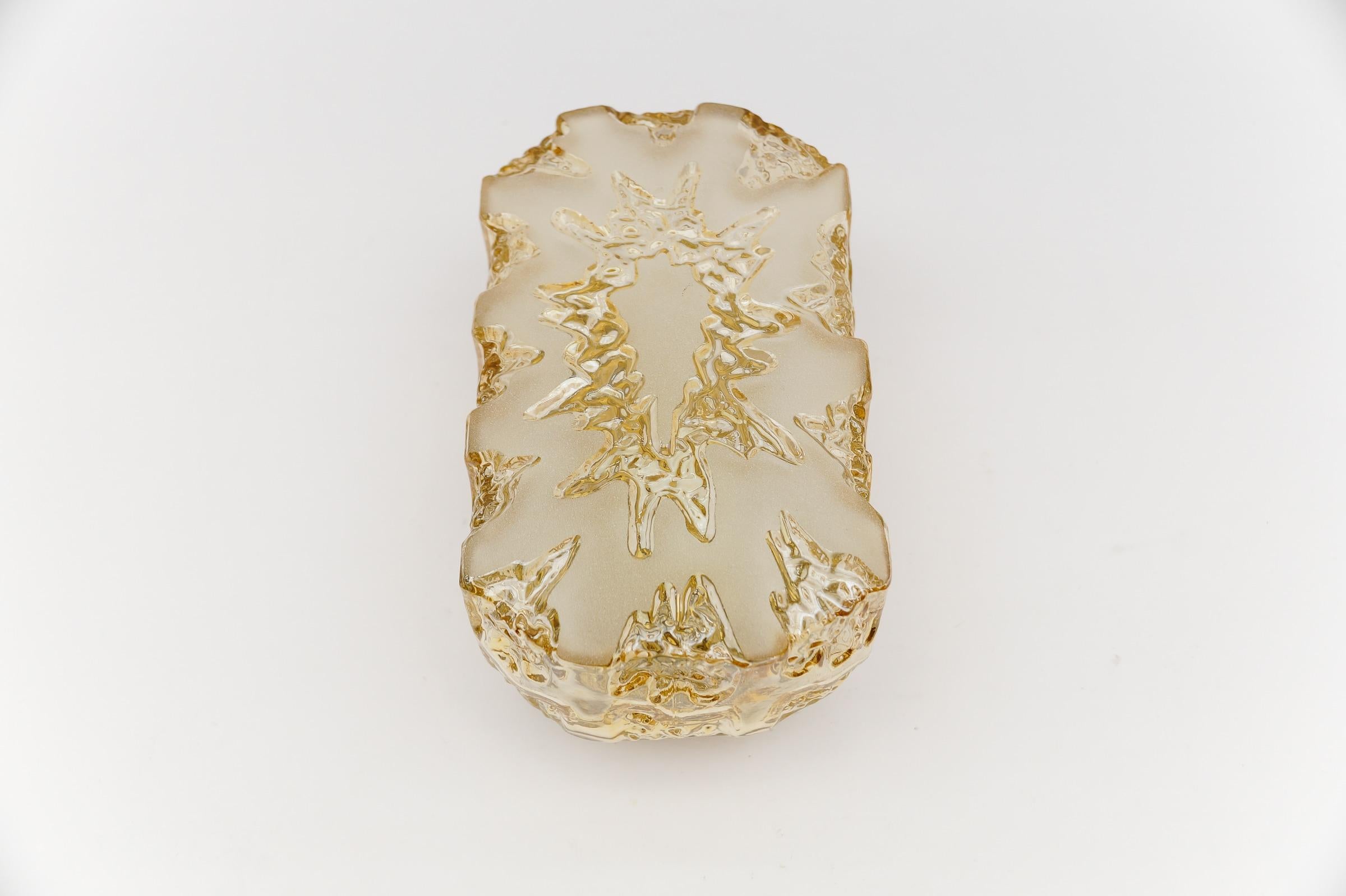 1. von 3 Bernsteinglas-Wandleuchtern oder Wandleuchtern von Limburg, 1960er Jahre, Deutschland im Zustand „Gut“ im Angebot in Nürnberg, Bayern