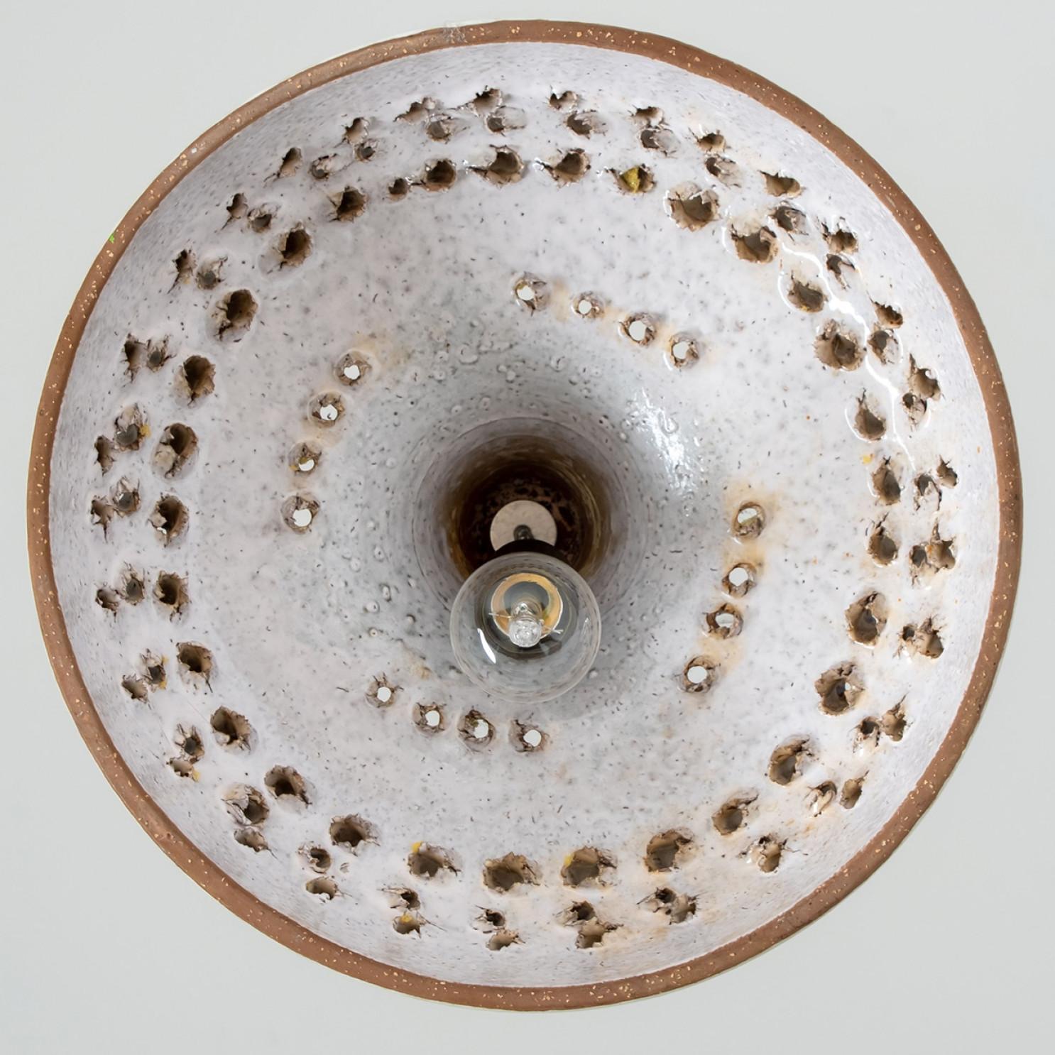1 of 3 Anthracite Yvory Blue Ceramic Pendant Lights, Denmark, 1970 For Sale 7