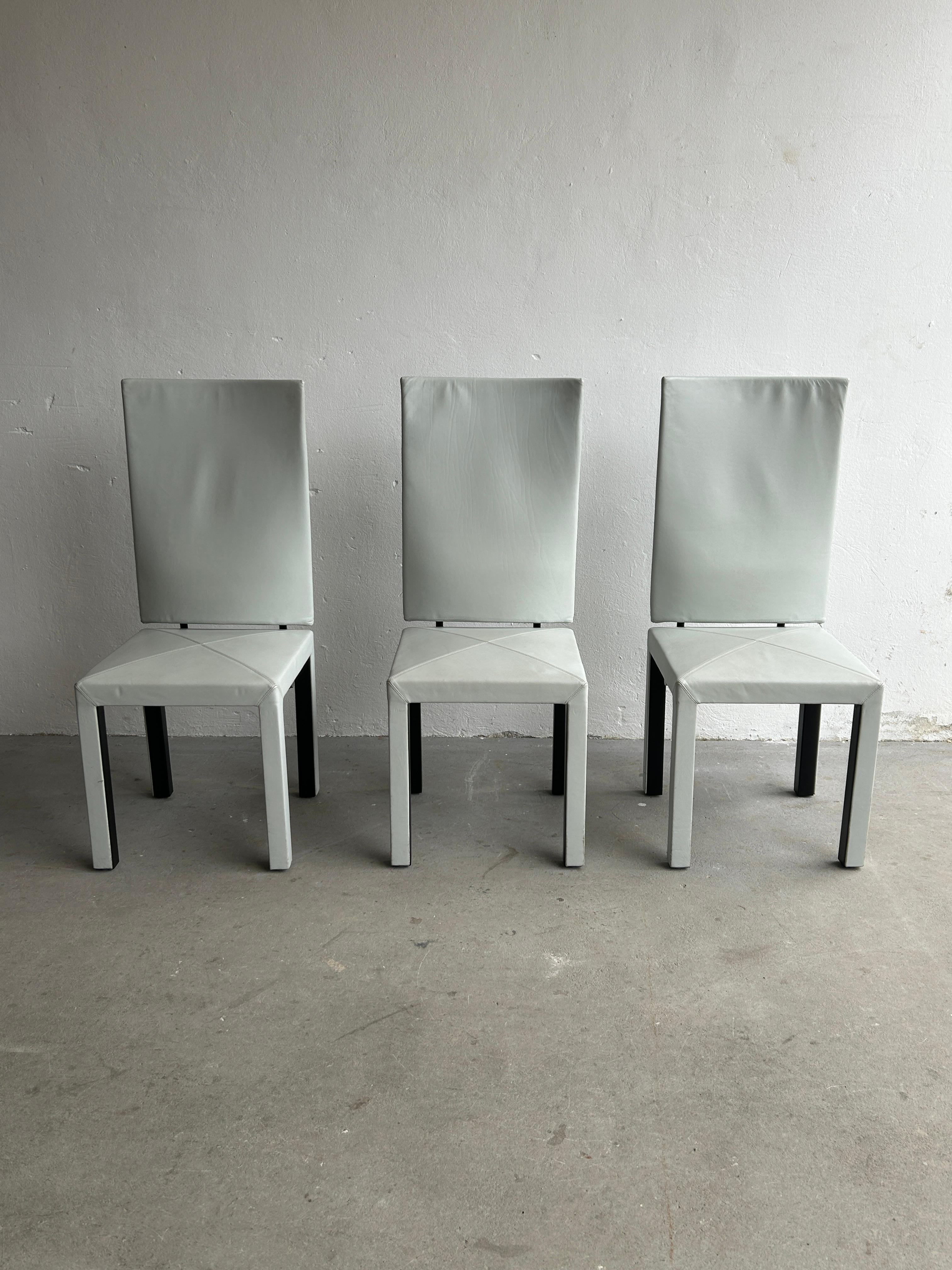 Métal 1 des 3 fauteuils Arcadia « Arcalla » en cuir vintage de Paolo Piva pour B&B Italia en vente