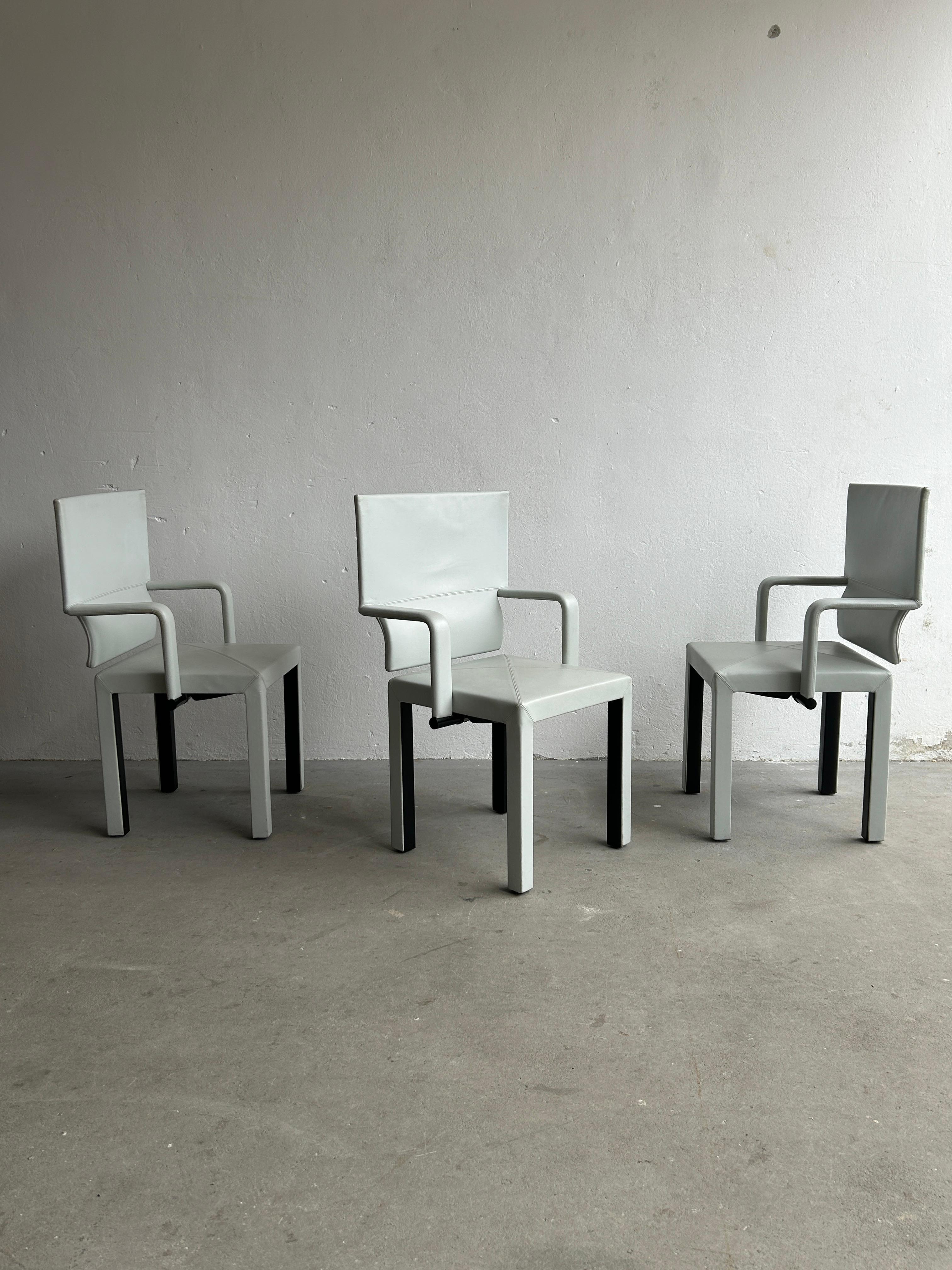 italien 1 des 3 fauteuils Arcadia « Arcona » en cuir vintage de Paolo Piva pour B&B Italia
