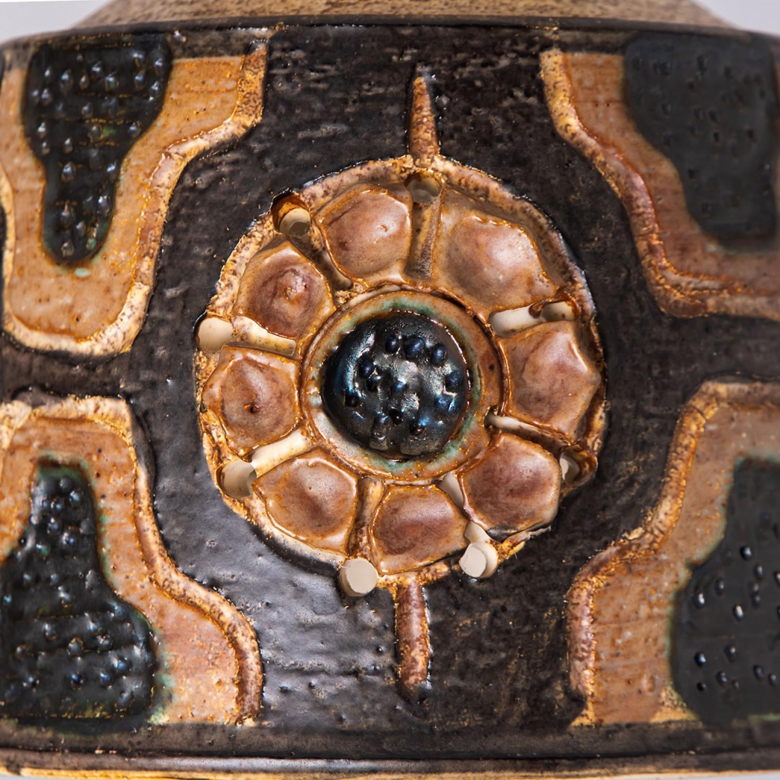 1 of 3 Brown Ceramic Pendant Lights, Denmark, 1970 For Sale 10