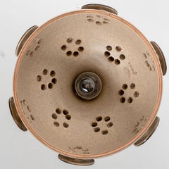 1 of 3 Brown Green Ceramic Pendant Lights, Denmark, 1970