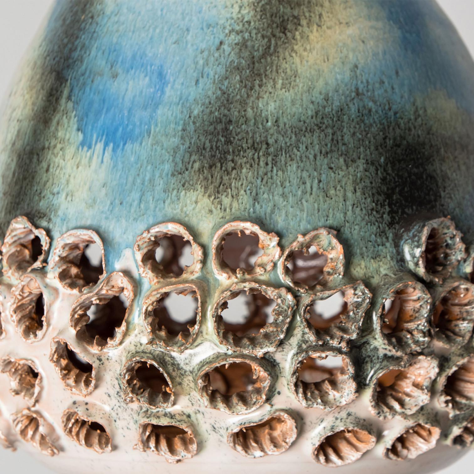 1 of 3 Brown Green Ceramic Pendant Lights, Denmark, 1970 In Good Condition For Sale In Rijssen, NL