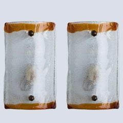 1 of 3 Brown Rectangle Wall Lights by Mazzega, 1960