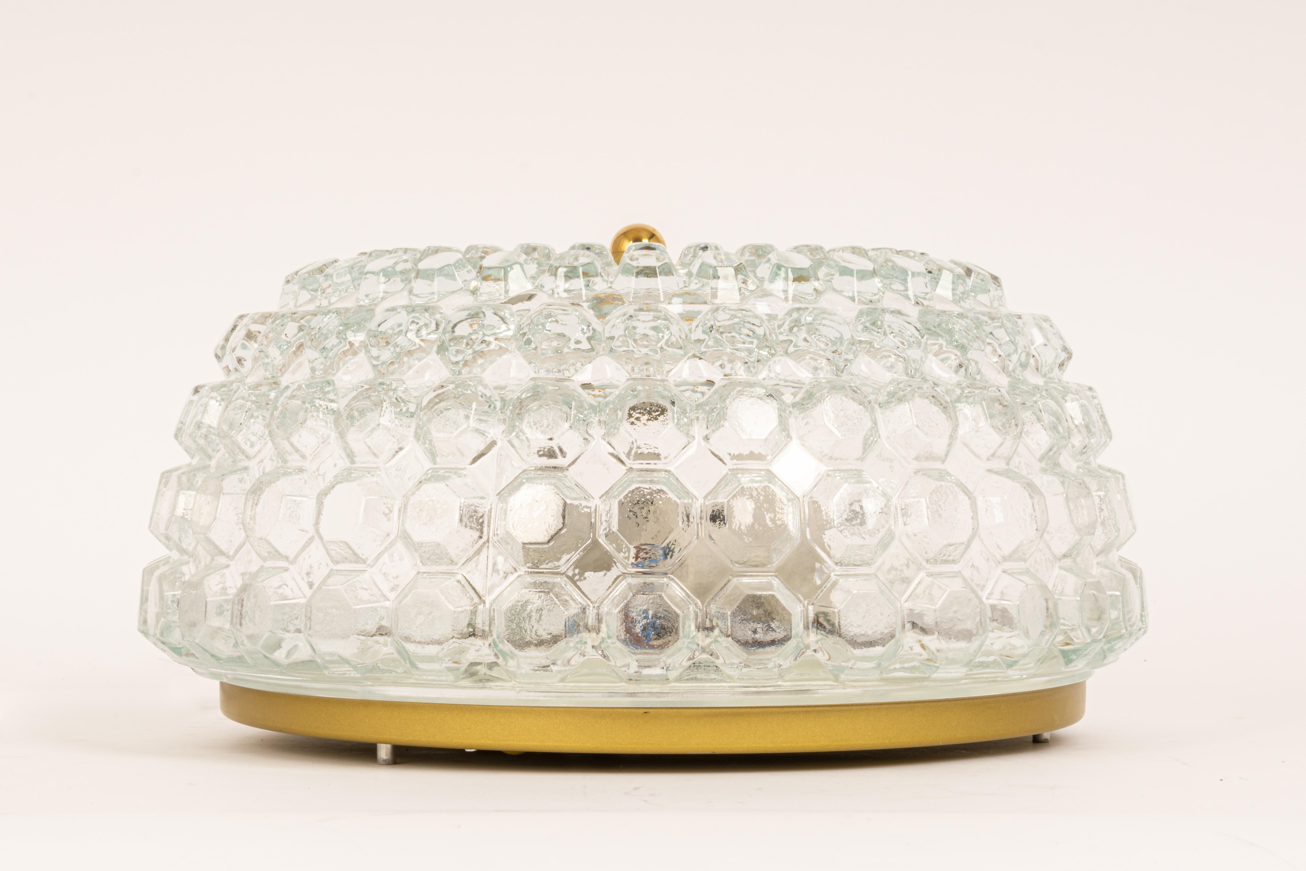 Mid-Century Modern 1 of 3 Bubble Glass Flushmounts by Limburg, Germany, 1970s For Sale