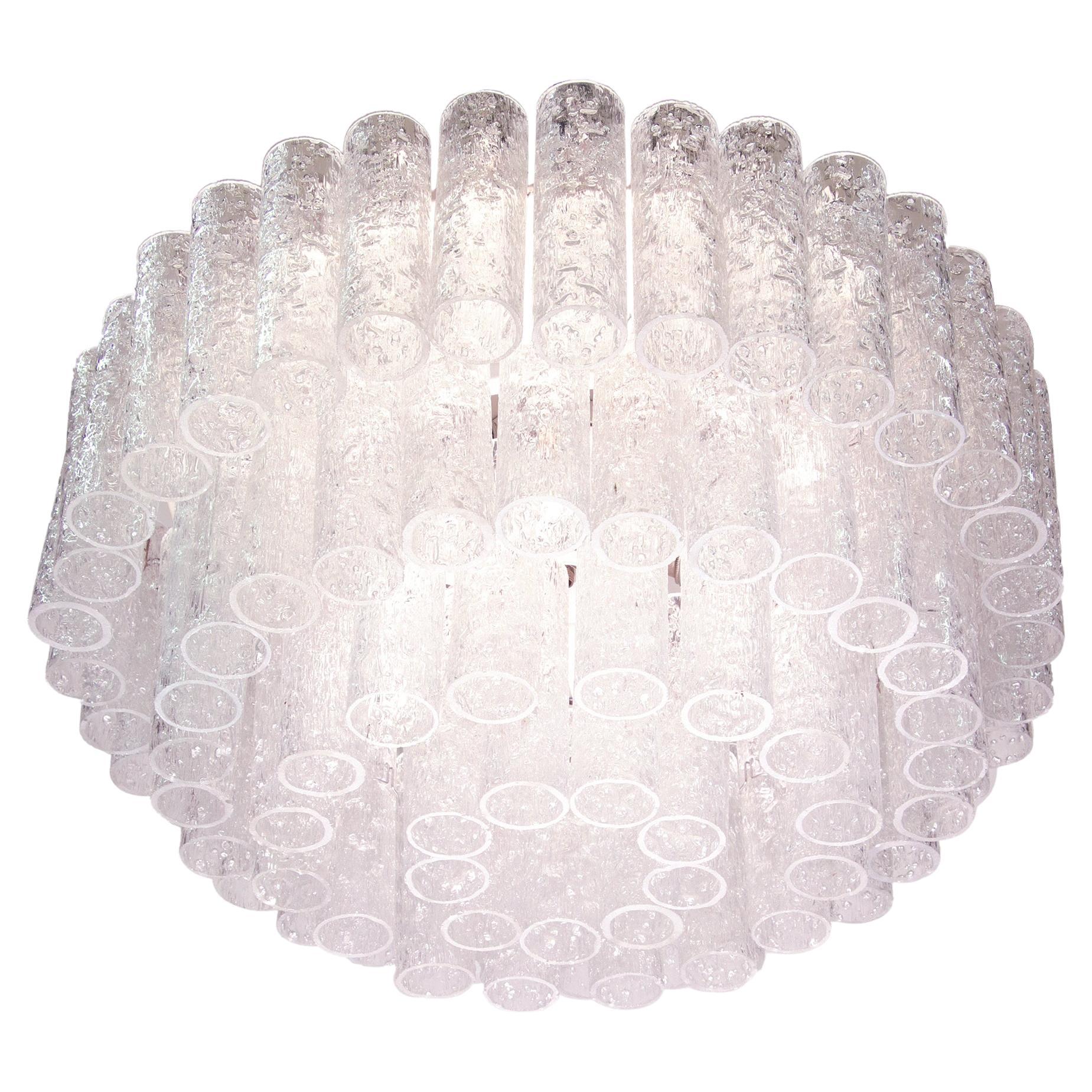 Mid-Century Modern 1 de 3 tubes en verre de Murano à glace encastrés à quatre niveaux Doria 20 pouces, années 1960 en vente