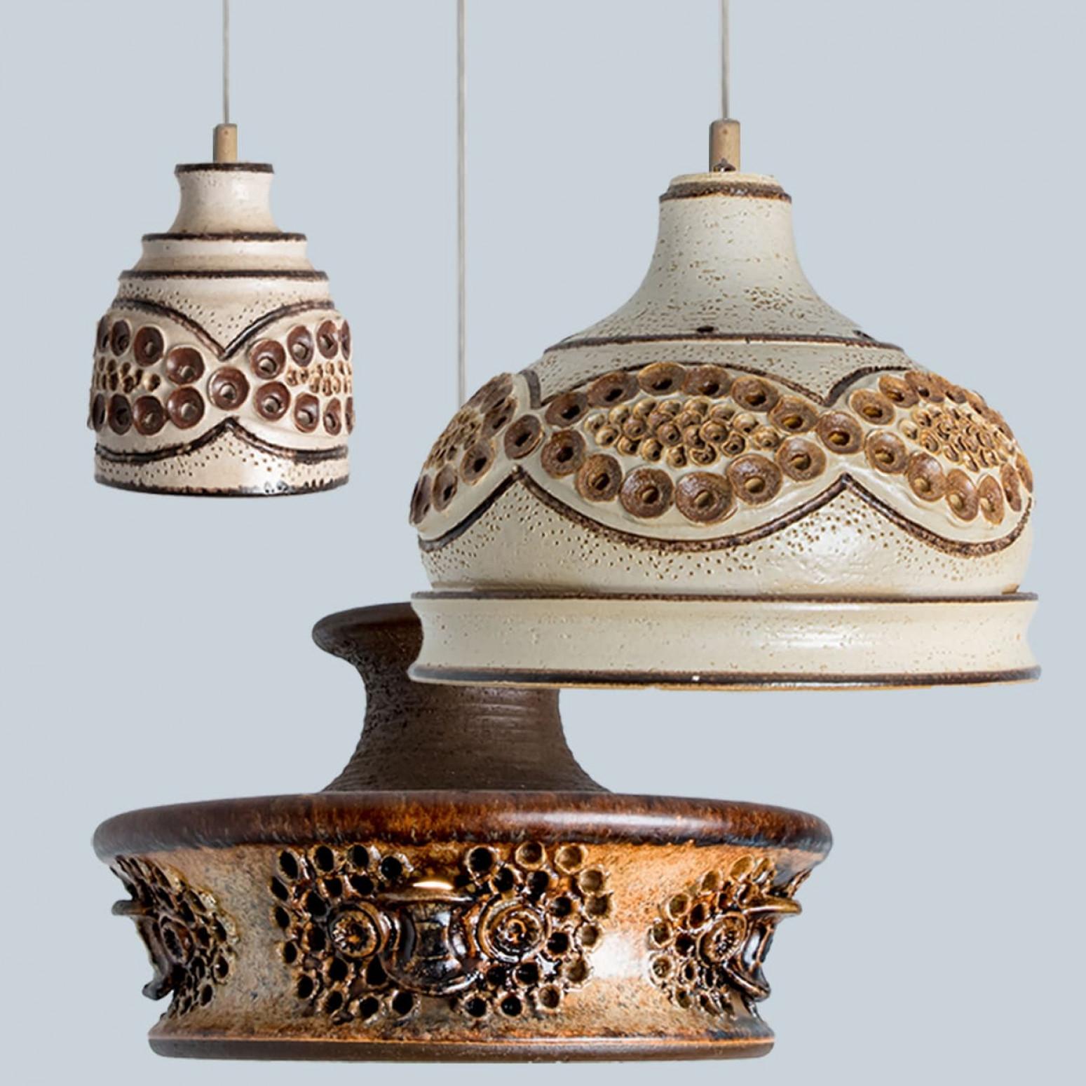 1 de 3 Lights en céramique Brown Beige, Danemark, 1970 en vente 3