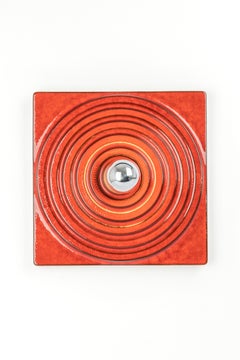 1 of 3 Ceramic Red Wall Lights, Germany, 1970s