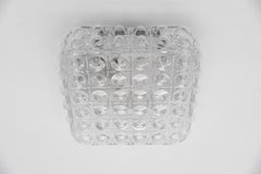 1 of 3 Clear Bubble Glass Flush Mount Lamp by Helena Tynell, Germany 1960s