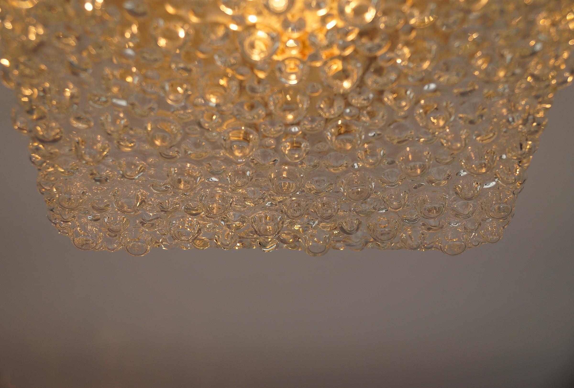 Jolie lampe murale ou applique encastrée en verre bullé transparent, Allemagne, années 1960 en vente 7